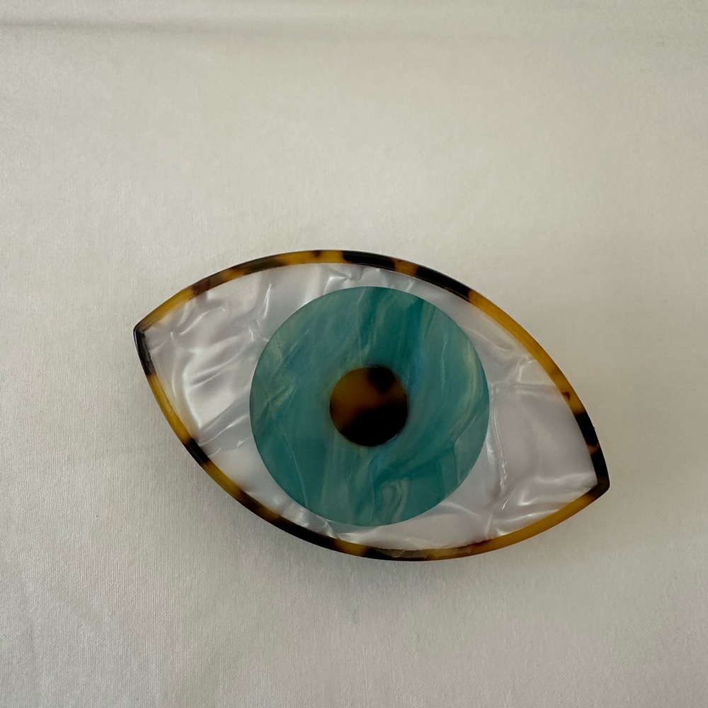 Evil eye tortoise hair clip